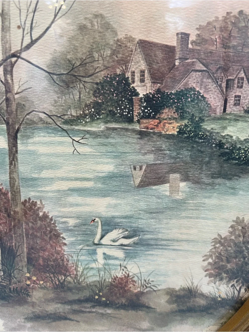 Vintage Homco Oval Watercolor Print by Frank Massa 13